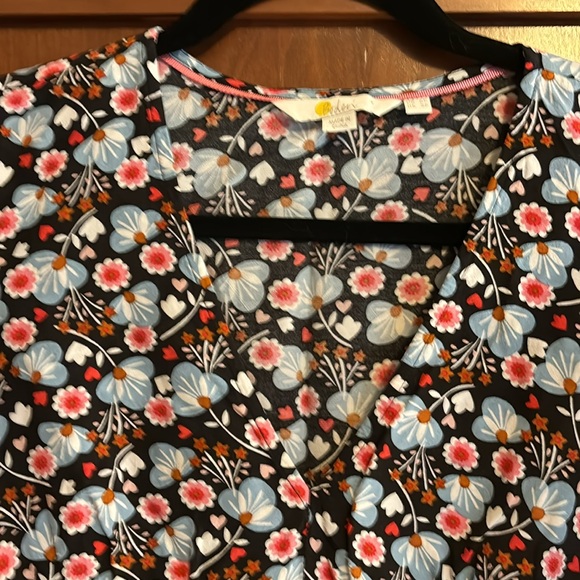 Boden Viola Boho Long Sleeve V Neck Black Floral Blouse US 2P - Picture 7 of 11